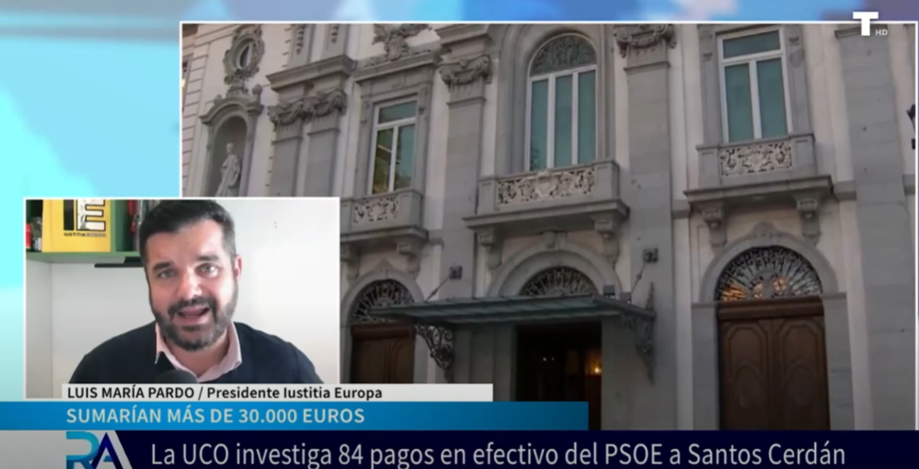 SOBRES EN EFECTIVO EN FERRAZ. Iustitia Europa: «Se debería pedir prisión para Ábalos y Koldo»