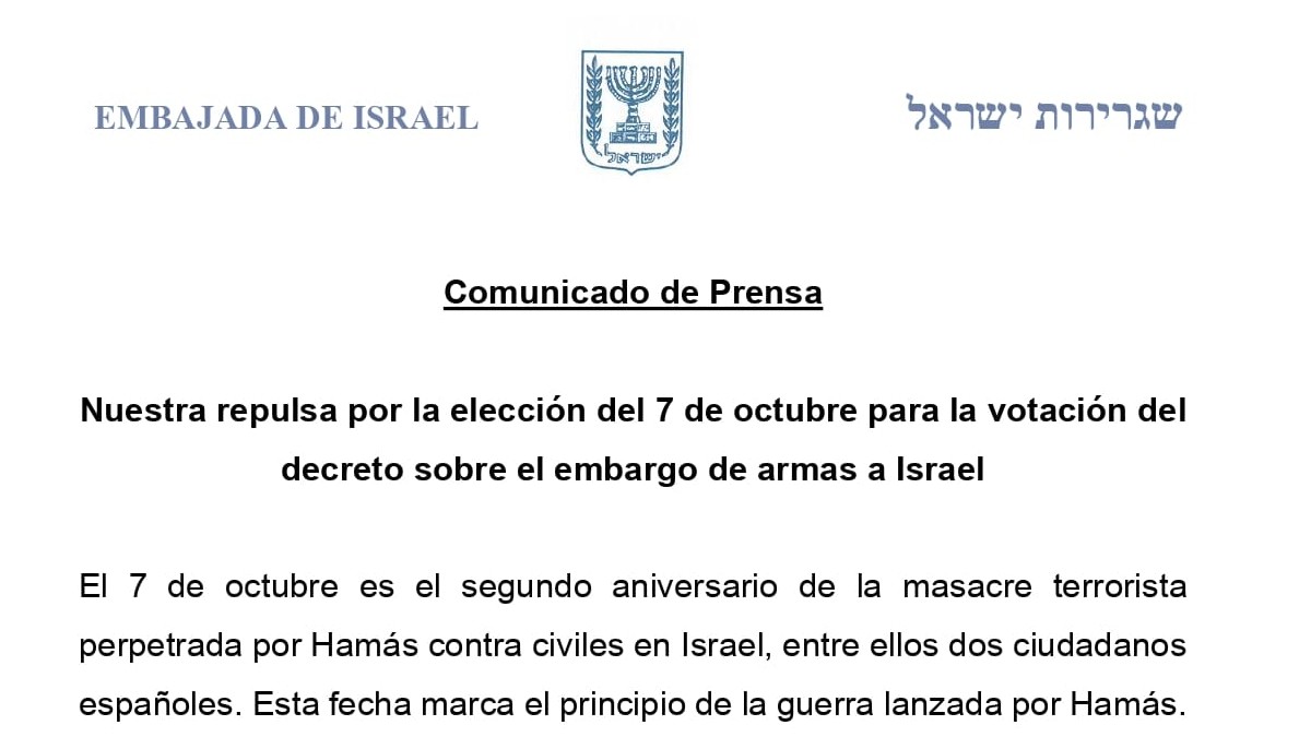 El Congreso votará el miércoles el embargo de armas a Israel para no coincidir con el aniversario del ataque de Hamás