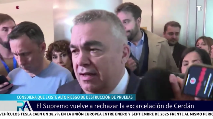 El Supremo rechaza por CUARTA VEZ dejar en libertad a Cerdán por riesgo de destruir pruebas
