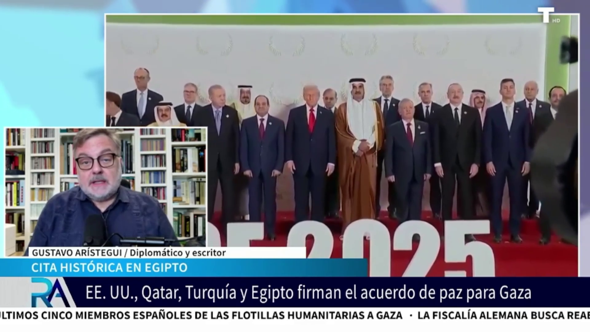 Gustavo Arístegui, fascinado con el discurso de Trump en Israel: «Propone convertir el gasto en armas en gasto social»
