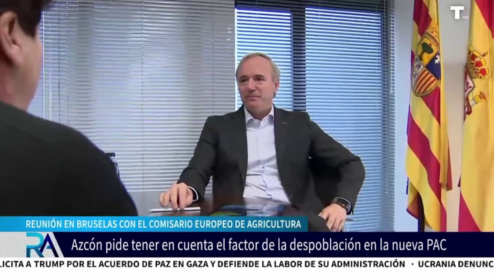 REUNIÓN EN BRUSELAS. Azcón pide tener en cuenta el factor de la despoblación en la nueva PAC