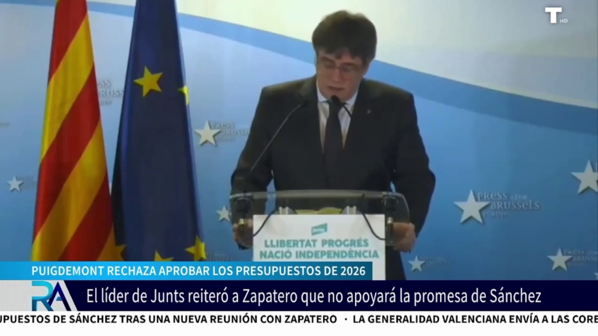 Puigdemont dice NO a los Presupuestos y por primera vez se habla de una moción de censura a Sánchez