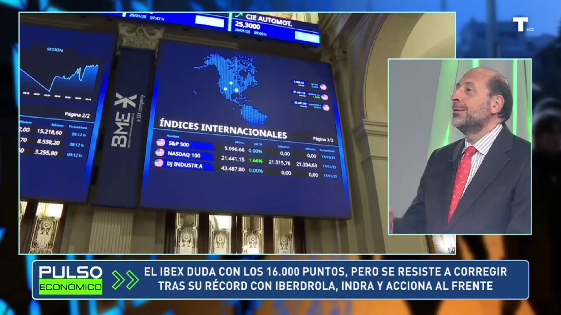 El Ibex duda con los 16.000 puntos pero se resiste a corregir tras su récord con Iberdrola, Indra y Acciona al frente