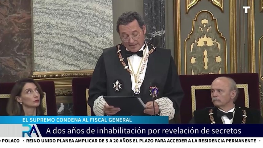 Condenan al Fiscal General a 2 años de inhabilitación por revelación de secretos