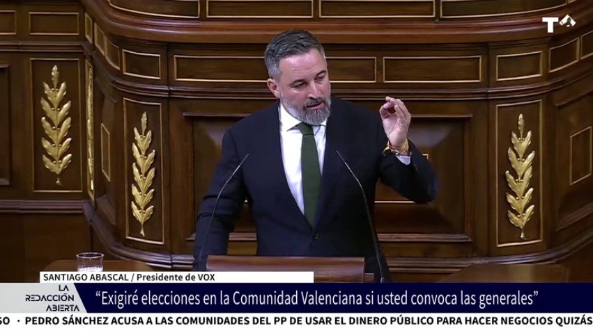 Abascal ofrece a Sánchez elecciones en Valencia si convoca las generales