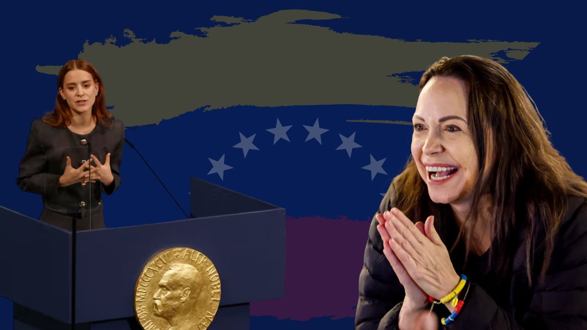 Ana Corina, hija de María Corina, agradece el legado de España a Venezuela al recibir el Nobel de la Paz en nombre de su madre