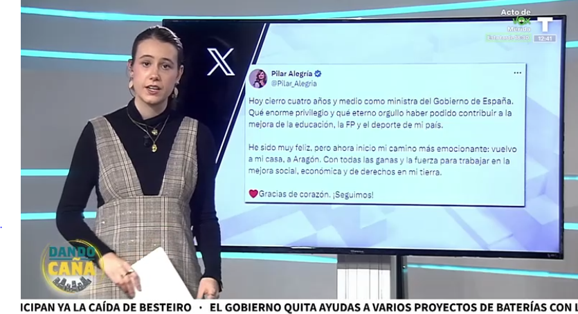 Alegría deja sus cargos en el Gobierno por las elecciones de Aragón