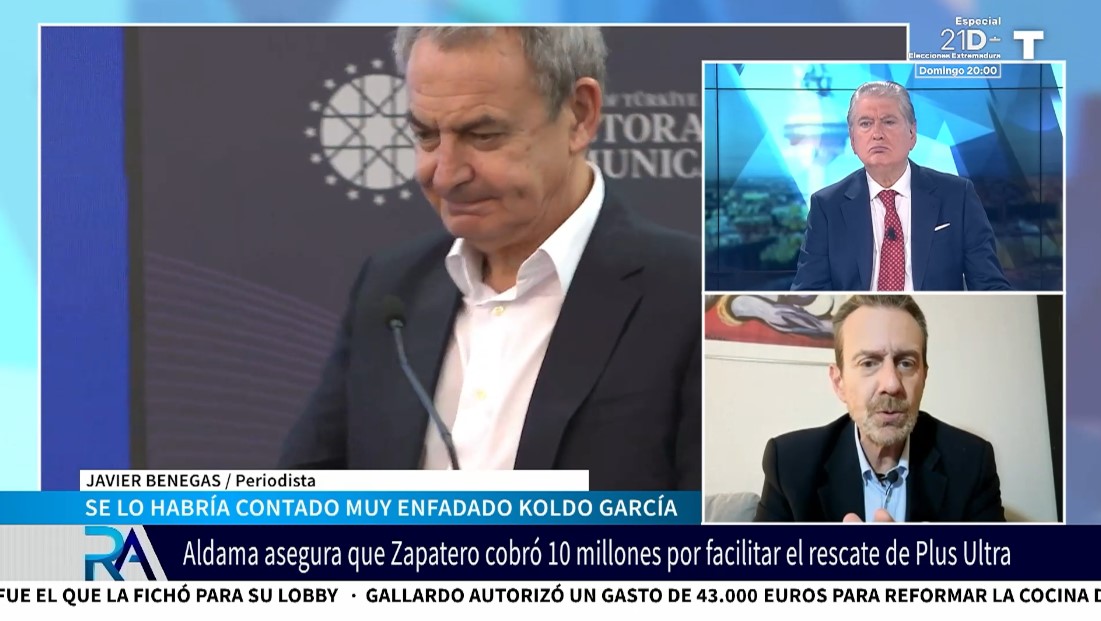 Javier Benegas por la supuesta implicación de Zapatero en el rescate de Plus Ultra: «Es una BARBARIDAD que Zapatero ejerza una labor diplomática paralela sin ningún control diplomático»
