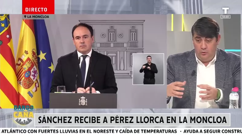 Primera reunión de Pérez Llorca con Sánchez en La Moncloa
