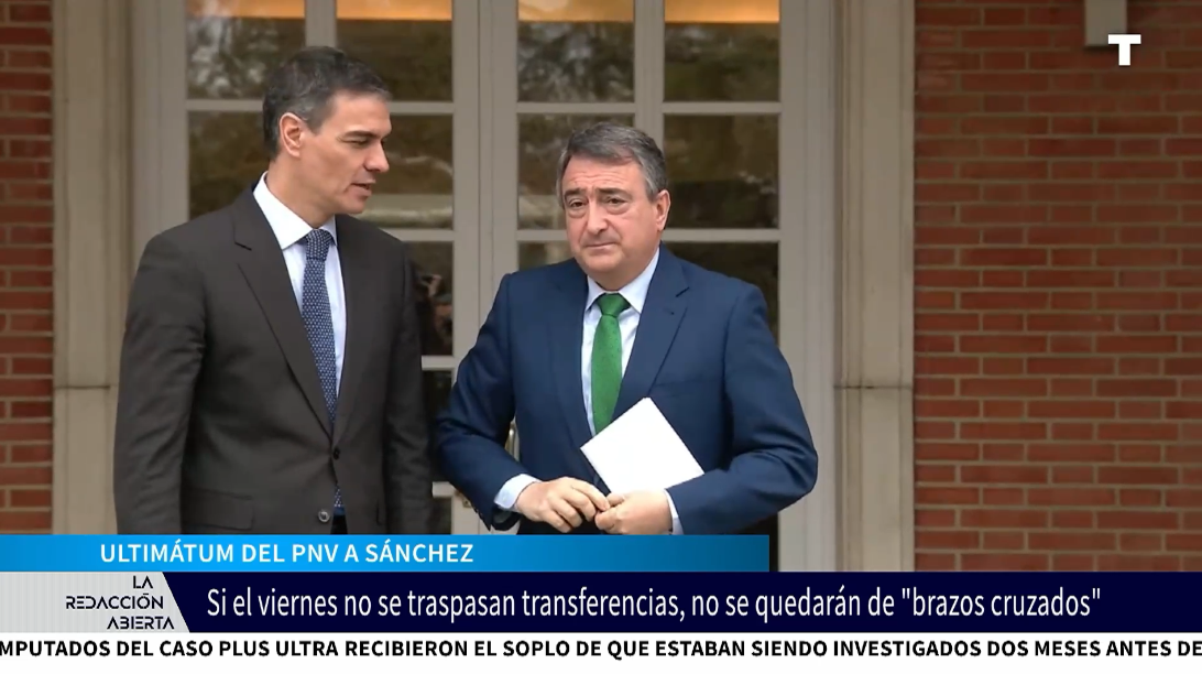 El PNV amenaza a Sánchez con la ruptura si no hay más traspasos