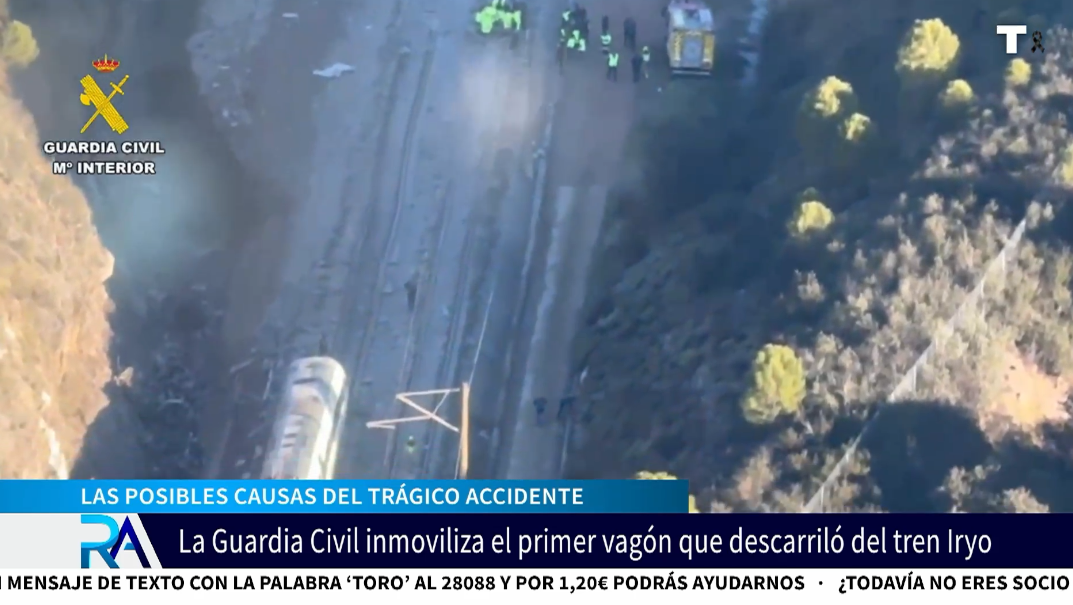 La Guardia Civil pone el foco en la vía, las ruedas de los trenes y el vagón 6 del Iryo