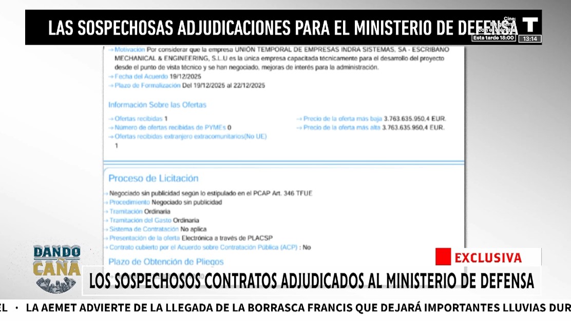 EXCLUSIVA: Los sospechosos contratos y adjudicaciones del Ministerio de Defensa