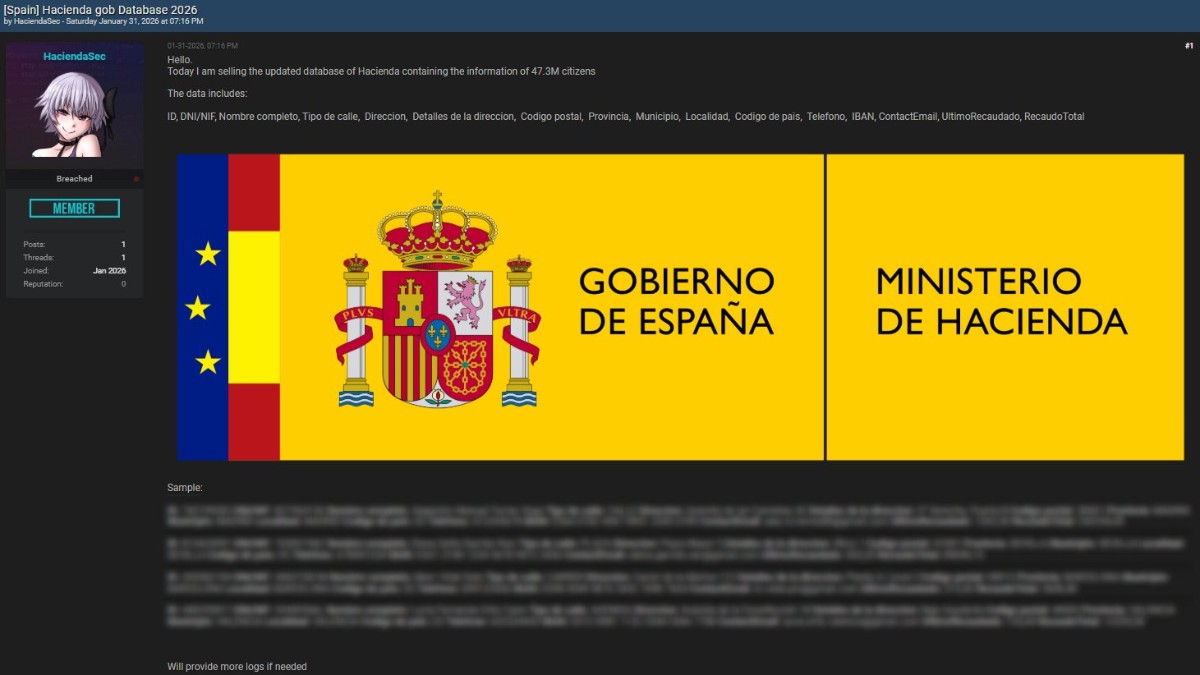 Alerta cibernética por una supuesta filtración masiva de datos del Ministerio de Hacienda