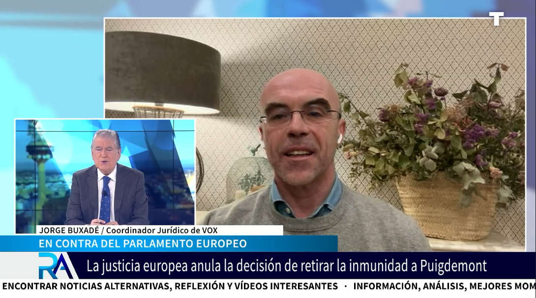 Jorge Buxadé: «Es demencial. El TJUE está compuesto por jueces designados por los Gobiernos»
