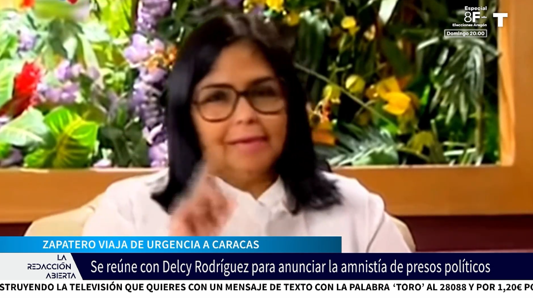 Zapatero, PALADÍN de la amnistía: viaja de urgencia a Caracas para reunirse con Delcy Rodríguez