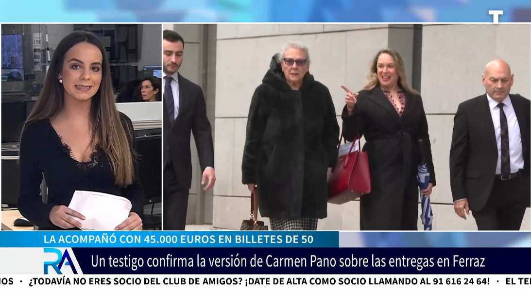 “Vi tacos de billetes de 50”: el chófer respalda la versión de Carmen Pano en la Audiencia Nacional