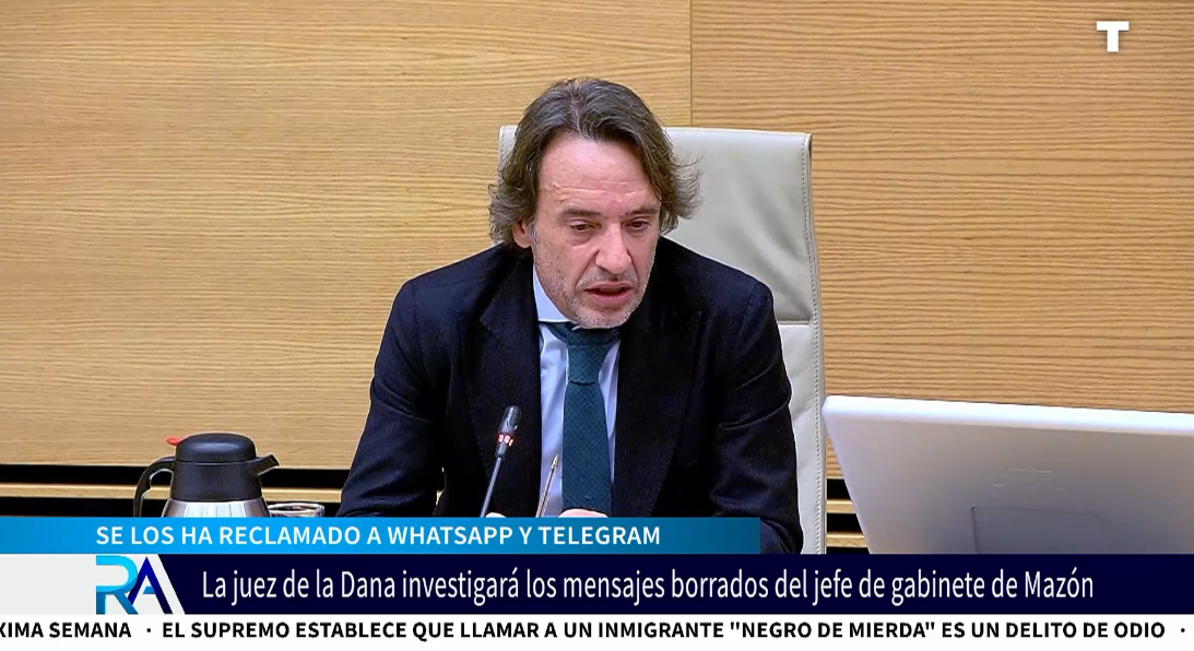 La juez de la Dana pide investigar los mensajes borrados el exjefe de gabinete de Mazón