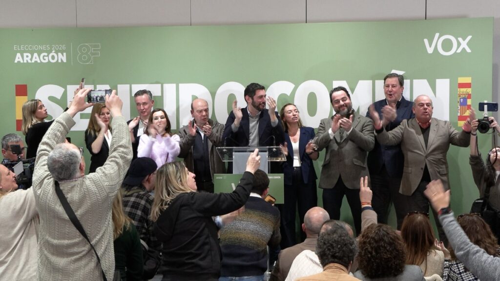 Vox logra un resultado histórico en Aragón al duplicar escaños hasta 14 y rozar el 18 % de los votos, convirtiéndose en la fuerza decisiva