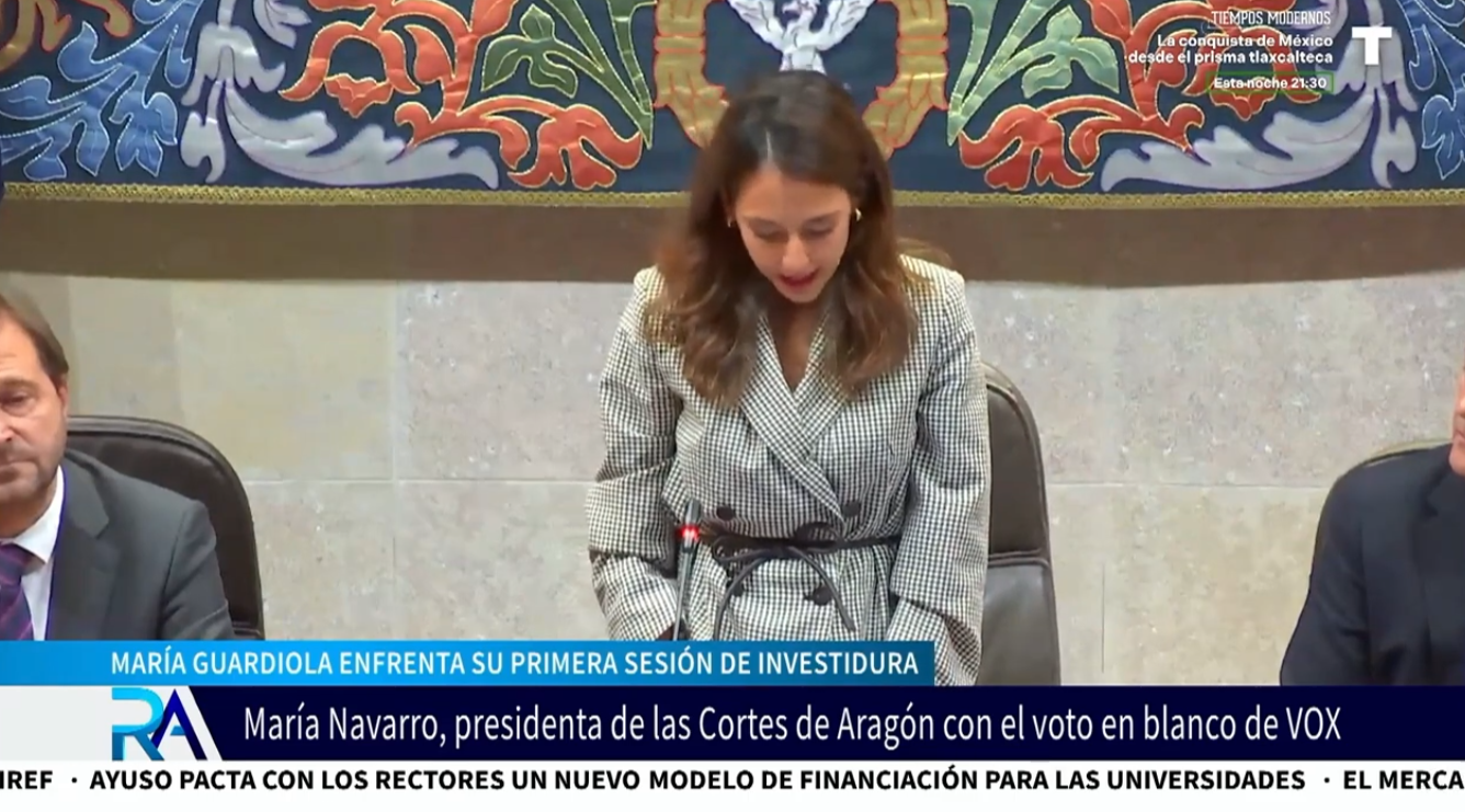 El PP logra la Presidencia de las Cortes de Aragón gracias a la abstención de VOX y de Teruel Existe