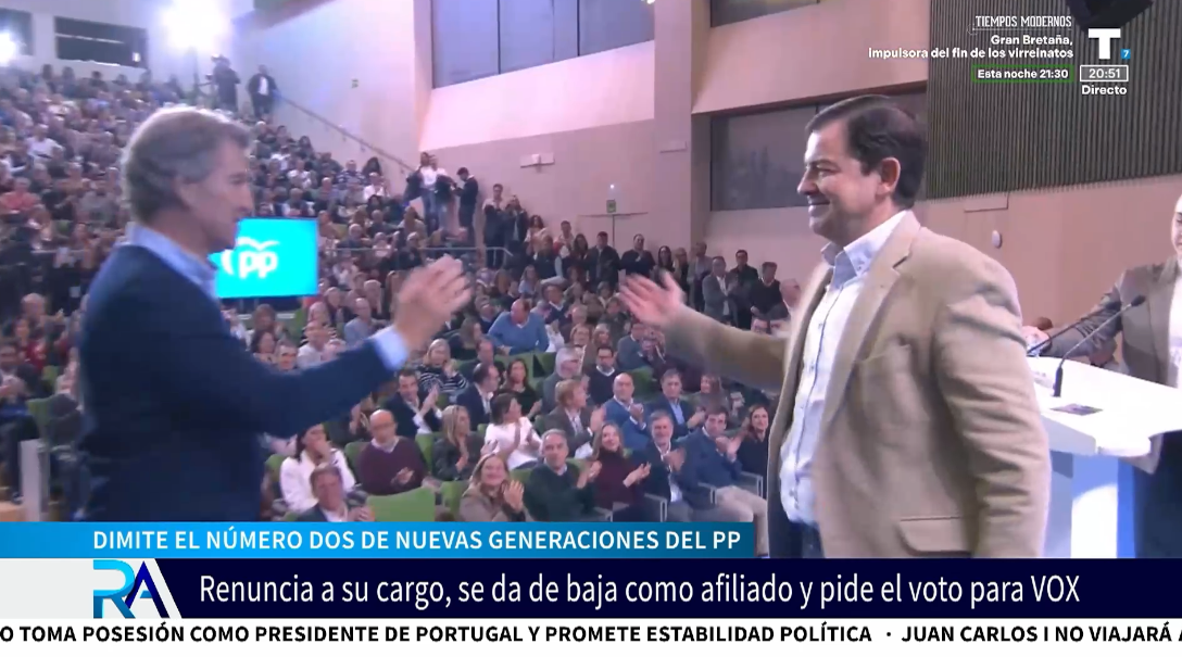 El número dos de las Nuevas Generaciones del PP dimite y pide el voto para VOX