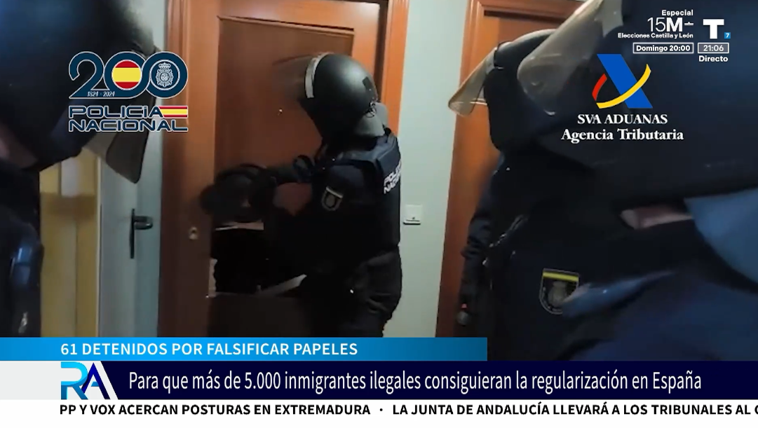 61 detenidos por falsificar papeles para regularizar a más de 5.000 inmigrantes