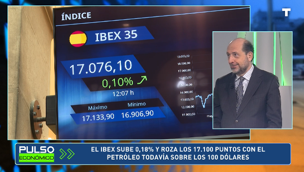 El Ibex roza los 17.100 puntos con el petróleo todavía sobre los 100 dólares