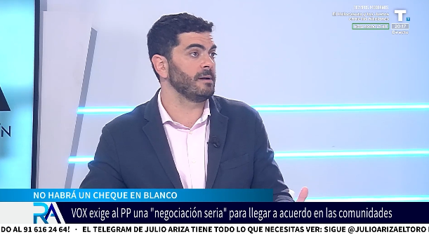 Javier Pérez: «Si VOX se ha salido de los gobiernos, ha sido porque el PP no ha cumplido con los pactos»