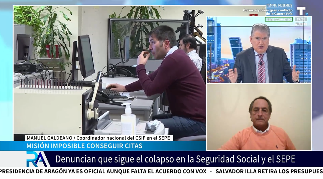 Manuel Galdeano (CSIF-SEPE): «Trabajo no quiere implantar la jornada de tarde para atender a los ciudadanos»