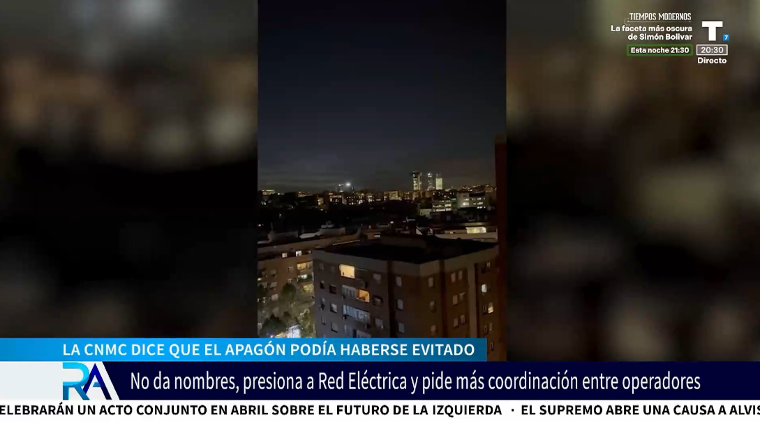 La CNMC asegura que el apagón podría haberse EVITADO pero no señala culpables