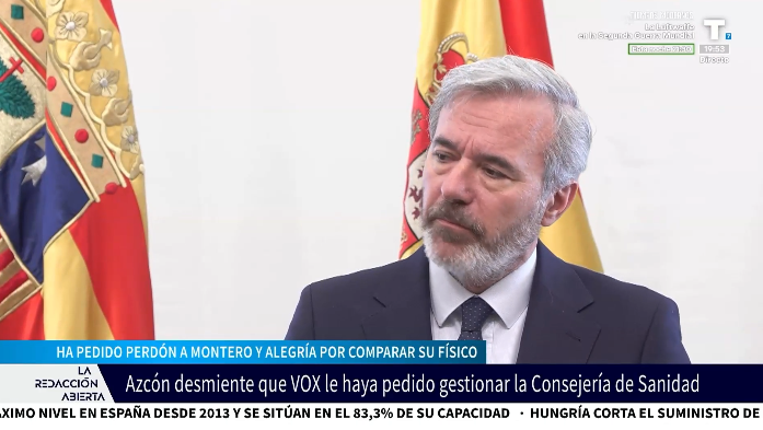 Azcón desmiente que VOX le haya pedido la Consejería de Sanidad