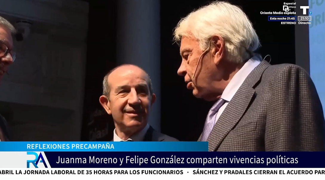 Juanma Moreno y Felipe González comparten vivencias: “Hasta que el socialismo nos separe”
