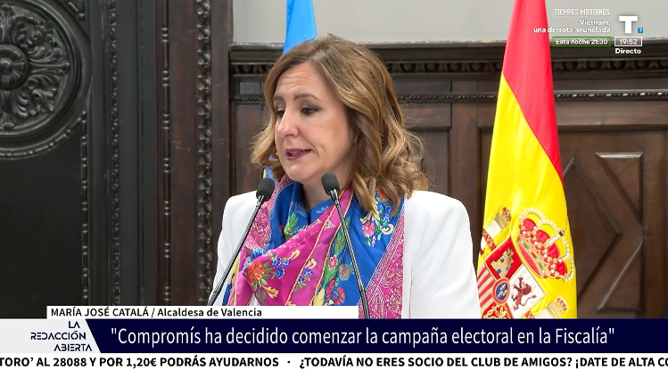 María José Catalá: «Compromís ha decidido comenzar la campaña electoral en la Fiscalía»