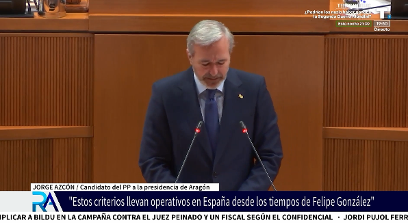 Azcón defiende en su discurso de investidura la aplicación de la ‘prioridad nacional’