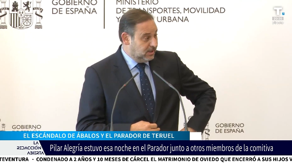 Nuevos detalles sobre la noche loca de Ábalos en el Parador de Teruel