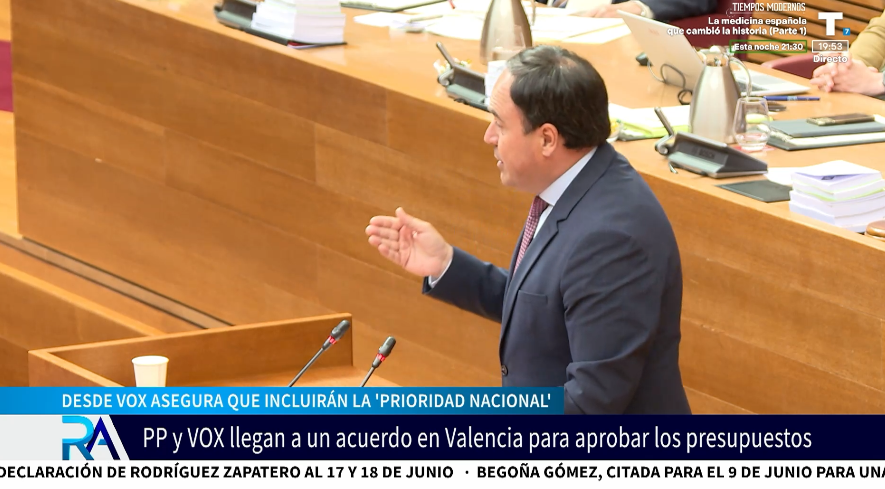 PP y VOX llegan a un acuerdo en Valencia para aprobar los presupuestos incluyendo la ‘prioridad nacional’