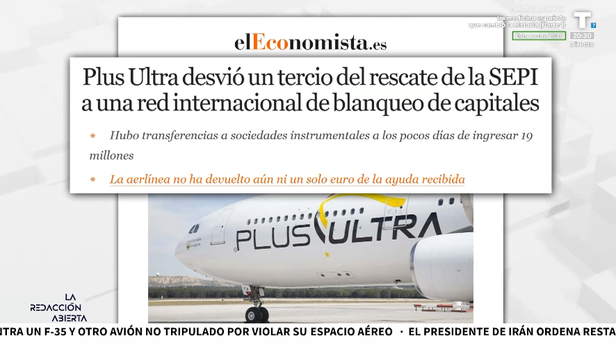 15 millones del rescate de Plus Ultra habrían acabado en una red de blanqueo de capitales