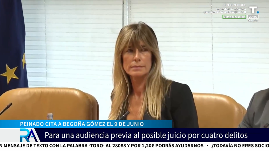 La Policía irá a buscar a Begoña Gómez si no se declara el 9 de junio