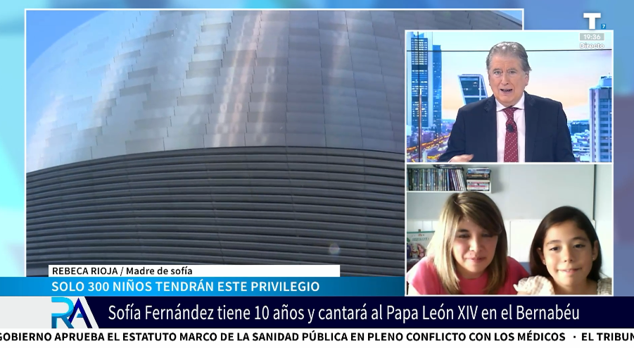 Entrevista a SOFÍA FERNÁNDEZ, una de las niñas que cantará al PAPA LEÓN XIV en el BERNABÉU