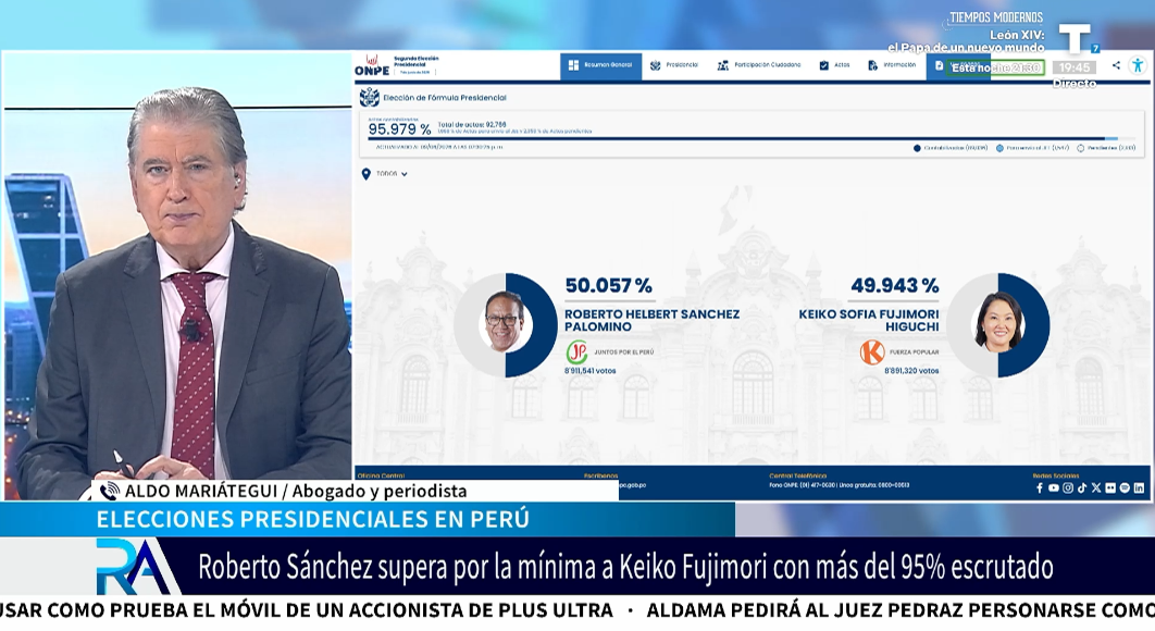 Aldo Mariátegui: «Sería un terror que Roberto Sánchez ganase en Perú»