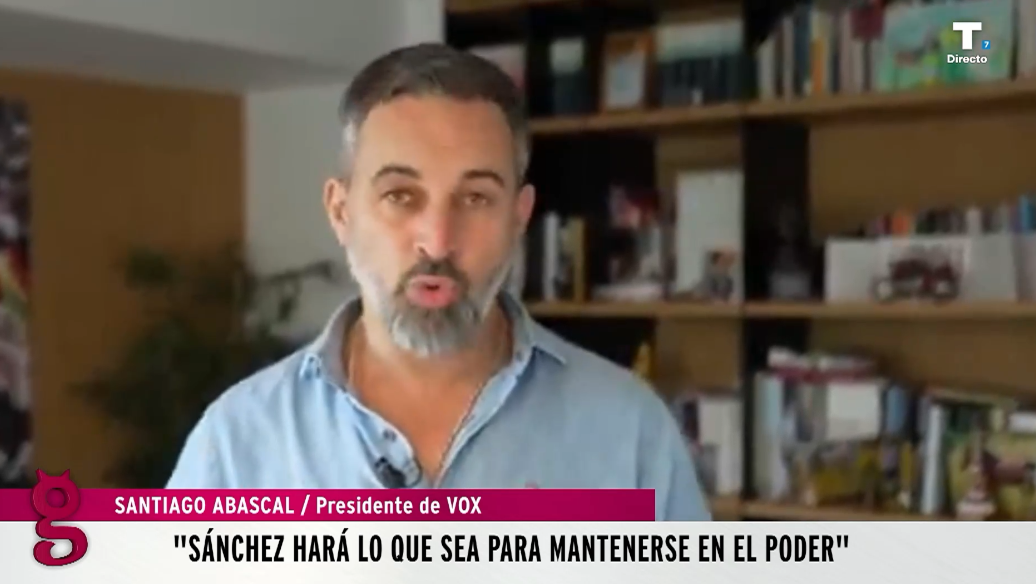 Abascal alerta de la peligrosidad que tiene Sánchez al frente del Gobierno