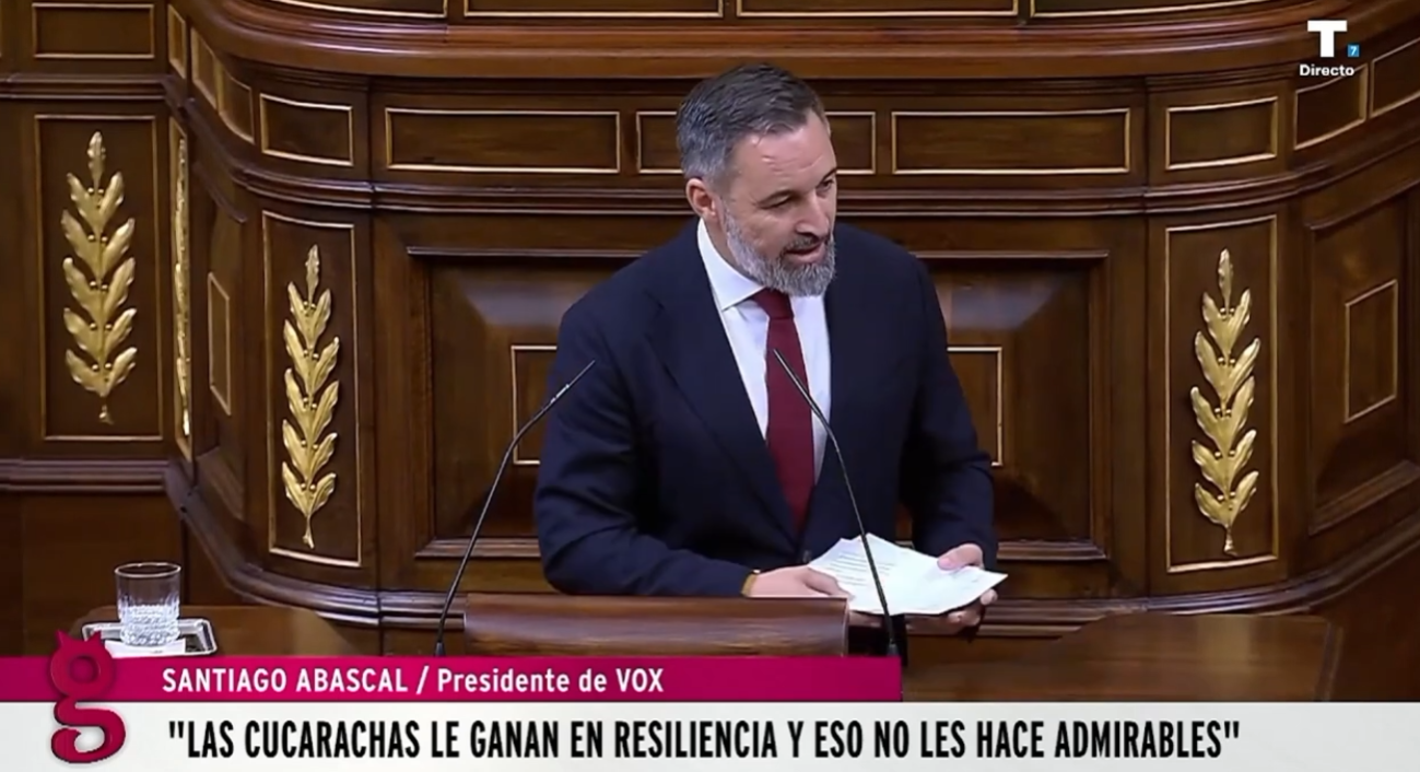 Abascal llama cucaracha a Pedro Sánchez
