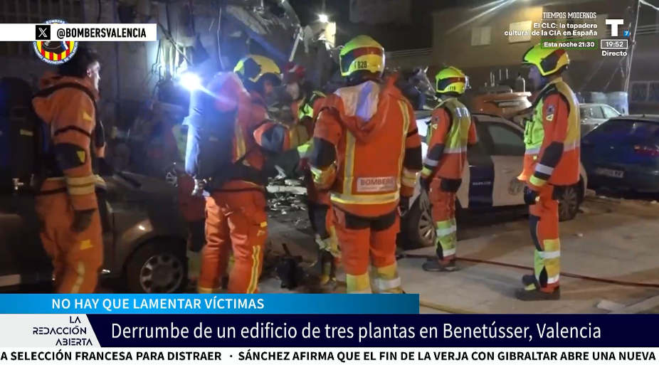 Susto en Benetússer (Valencia) al colapsar un edificio de tres plantas