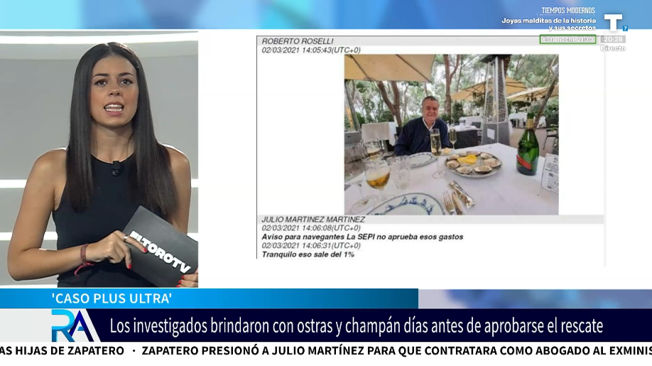 La cúpula de Plus Ultra celebró el rescate días antes de ser aprobado con ostras y champagne francés