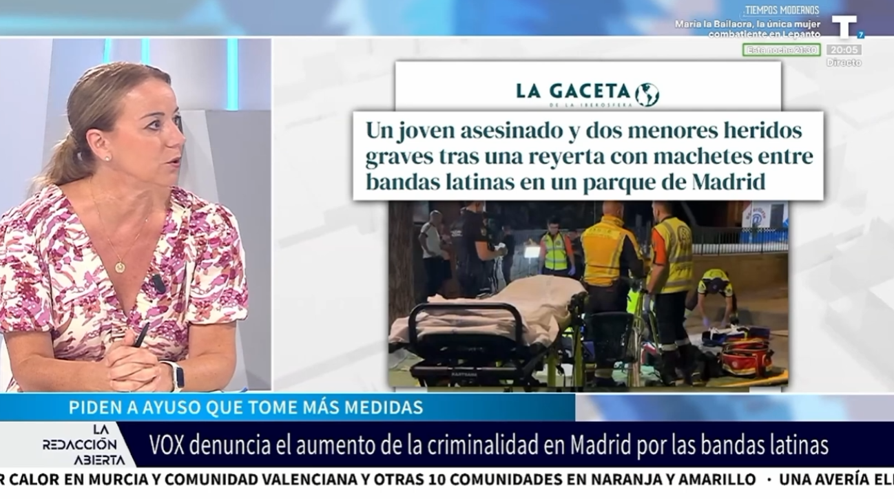 Ana Cuartero: «Mano dura contra las bandas latinas y si cometen un delito, expulsarlos a su país»