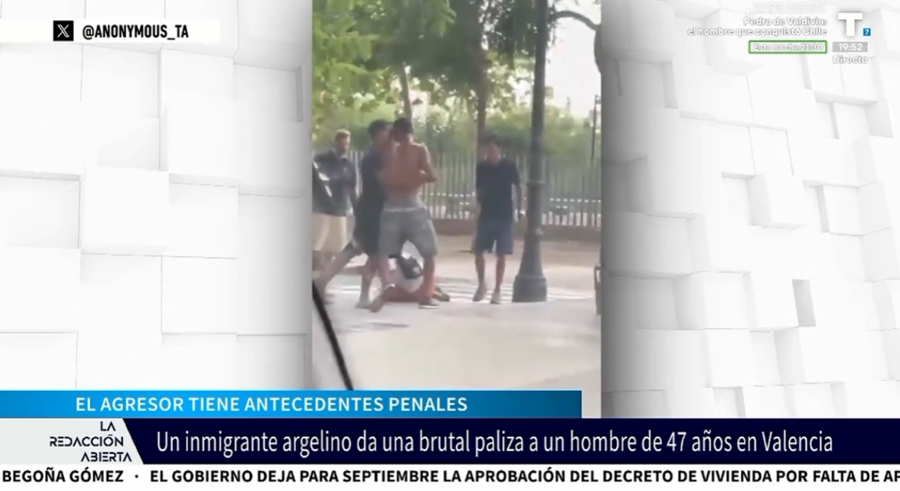 Brutal agresión de un inmigrante argelino a un hombre de 47 años en Valencia