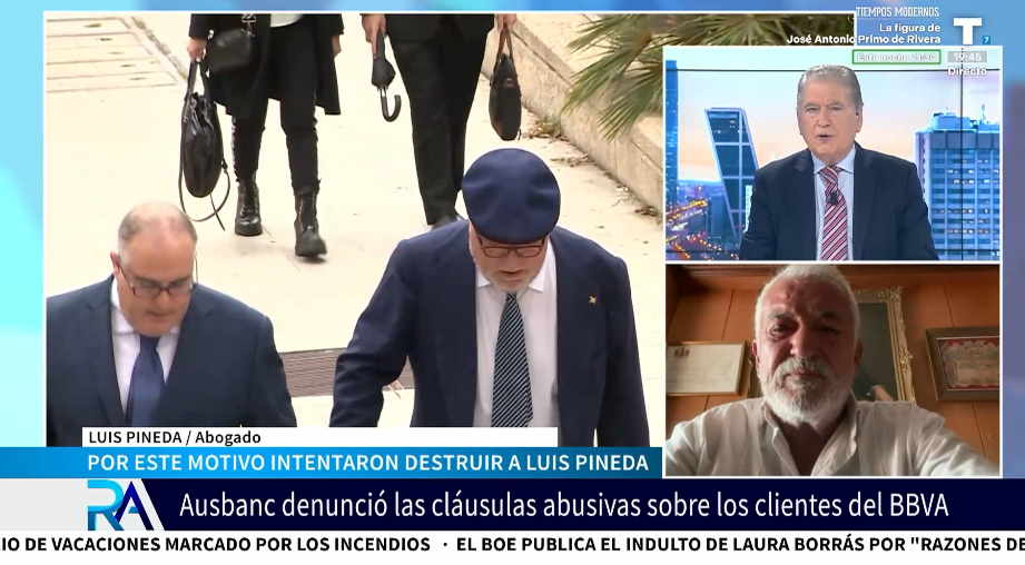 Luis Pineda denuncia que el BBVA ha intentado destruirlo por denunciar cláusulas abusivas