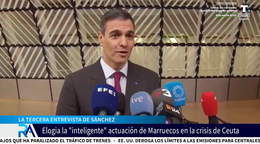 El tour televisivo de Sánchez defendiendo a Marruecos en la invasión de Ceuta