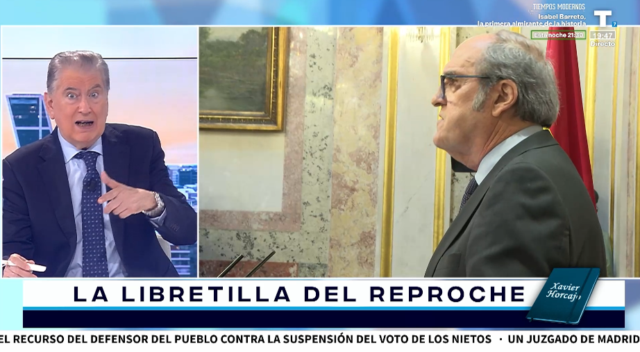 La libretilla del reproche de Xavier Horcajo: «Sonoro bofetón a Ángel Gabilondo»