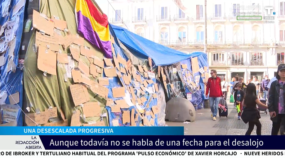 Almeida exige el desalojo inmediato de la acampada de Sol tras la agresión sexual