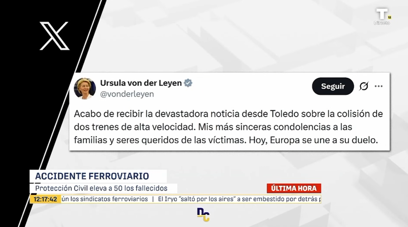 Recopilación de reacciones de líderes políticos internacionales al accidente ferroviario de Toledo
